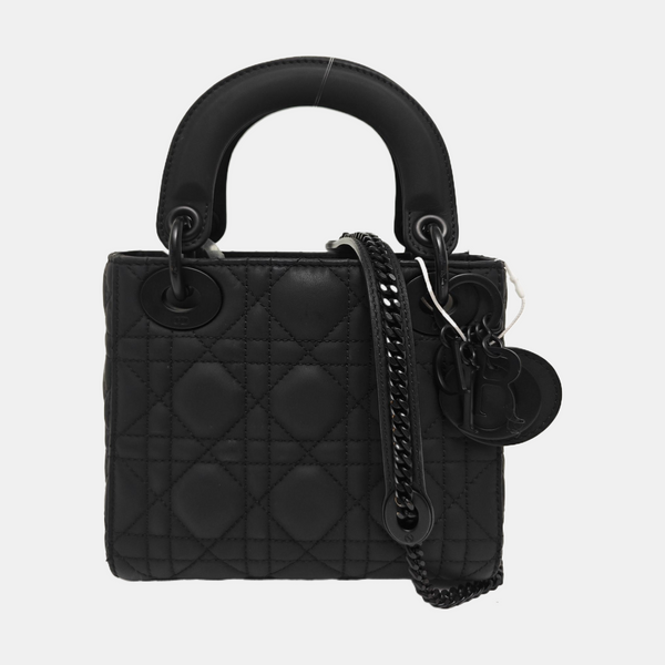 Lady Dior Mini Cannage Calfskin Black