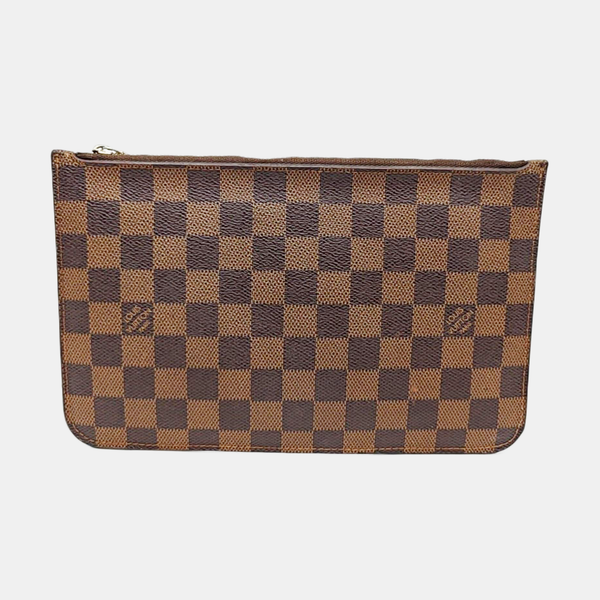 Damier Ebene Coated Canvas Clutch Brown