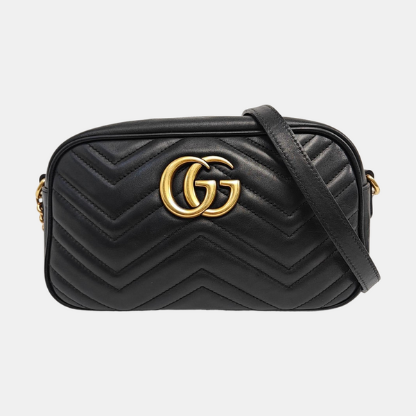 GG Marmont Small Quilted Calfskin Black