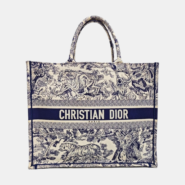 Book Tote Large Fabric Blue