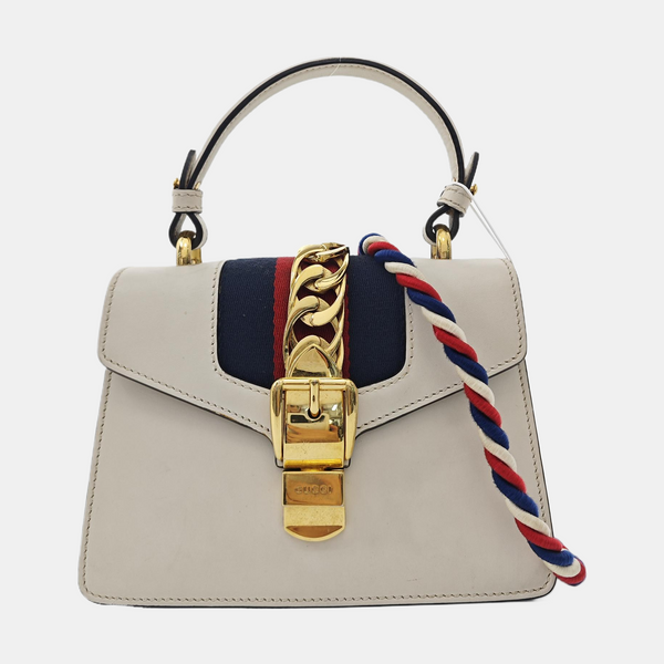 Sylvie Mini Calfskin White