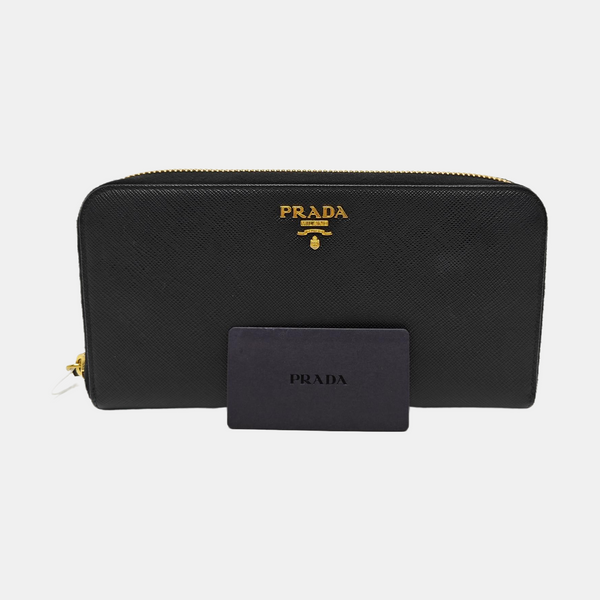 Zippy Wallet Saffiano Calfskin Black Wallet