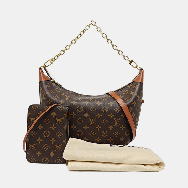 LOOP HOBO Monogram Coated Canvas Brown