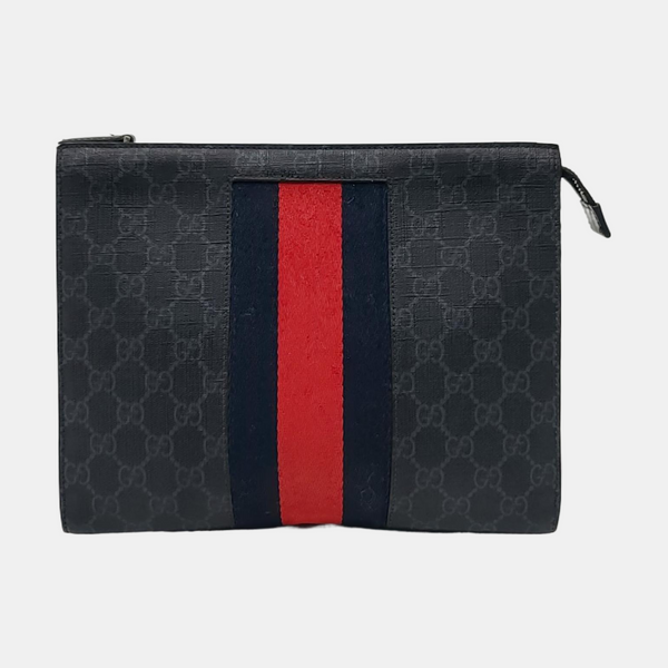 GG Supreme Monogram Coated Canvas Gray