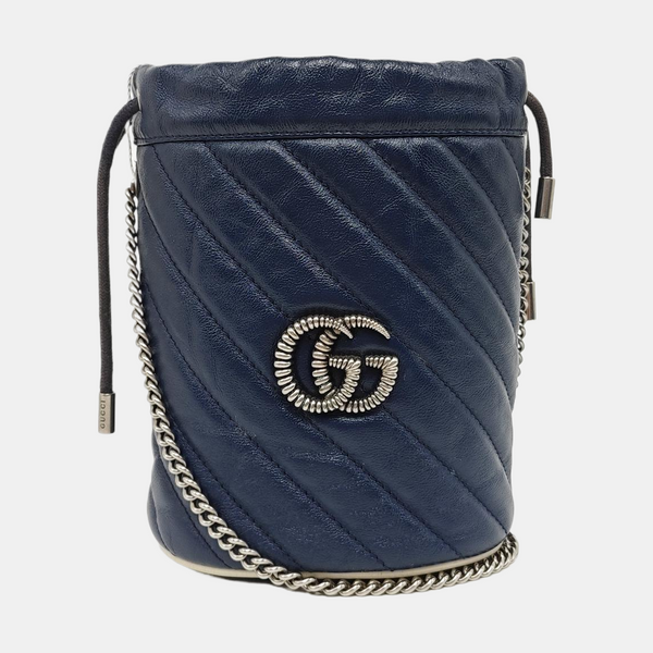 GG Marmont Mini Quilted Calfskin Blue