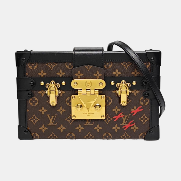 PETITE MALLE Monogram Coated Canvas Brown