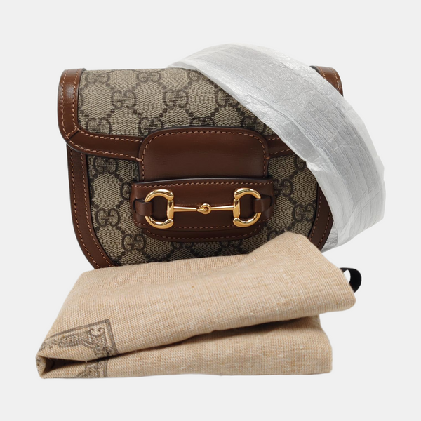 Authenticated pre-owned Horsebit 1955 Monogram Coated Canvas Brown - Belt Bag at Looply
