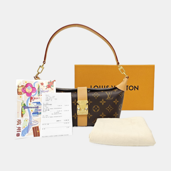 Pochette Mia Monogram Coated Canvas Brown