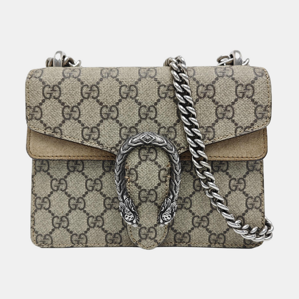 Dionysus Mini Monogram Coated Canvas Beige