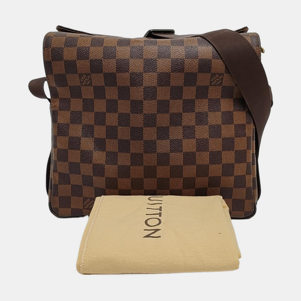 NAVIGLIO Damier Ebene Coated Canvas Brown