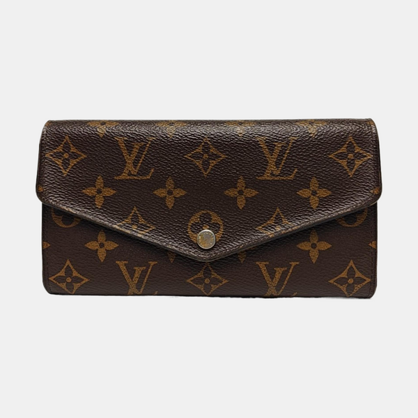SARAH Monogram Coated Canvas Brown Wallet