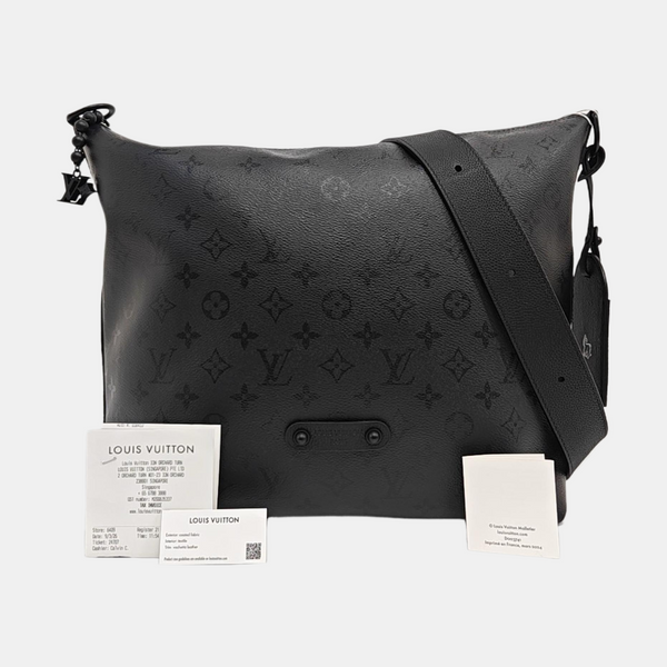 Monogram Coated Canvas Shoulder Bag Black
