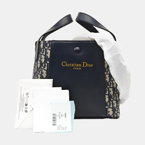 CD Signature Small Oblique Calfskin Blue