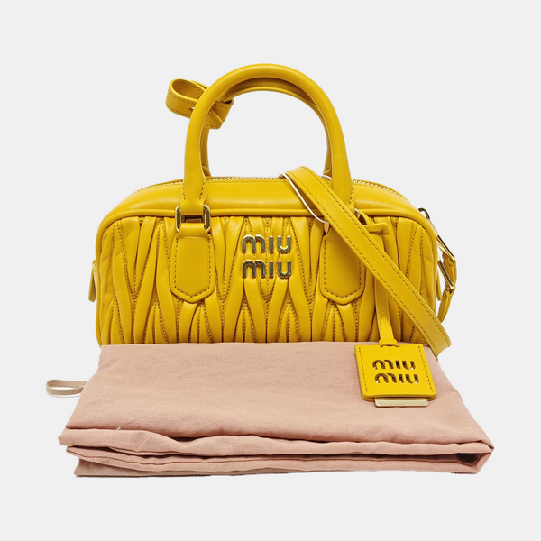 Arcadie Matelassé Small Quilted Lambskin Yellow