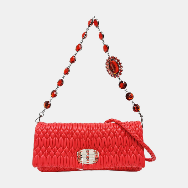 Crystal Quilted Lambskin Red