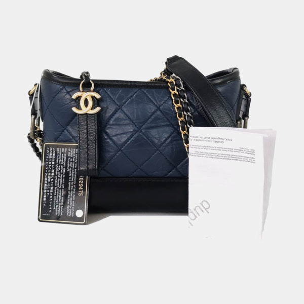 Authenticated pre-owned GABRIELLE Small Quilted Calfskin Blue - Shoulder Bag at Looply