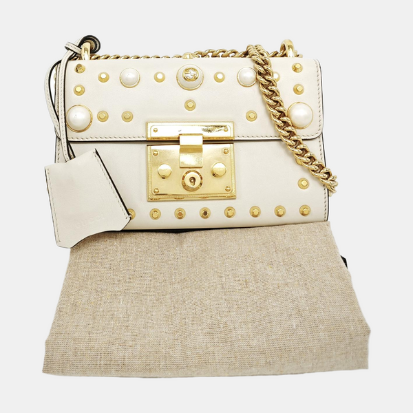 Authenticated pre-owned Padlock Small Calfskin White - Shoulder Bag at Looply