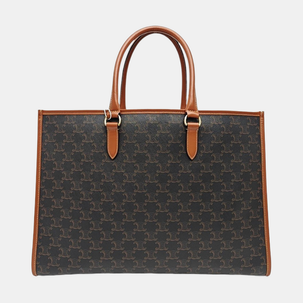 Coated Canvas Tote Bag Brown