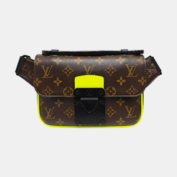 S LOCK Monogram Coated Canvas Brown