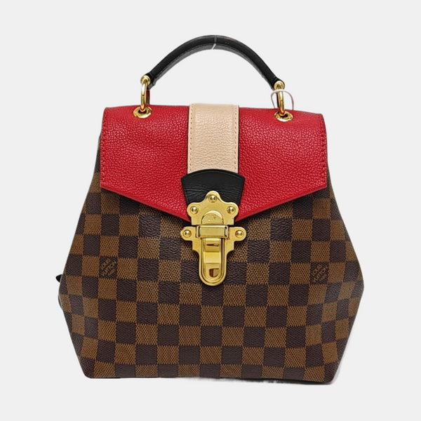 CLAPTON Damier Ebene Coated Canvas Brown