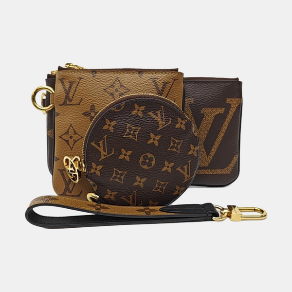 TRIO Monogram Coated Canvas Brown