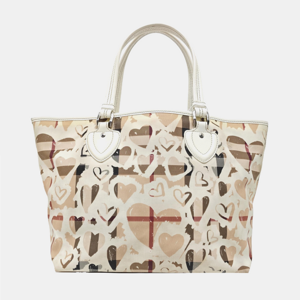 Coated Canvas Tote Bag Medium White