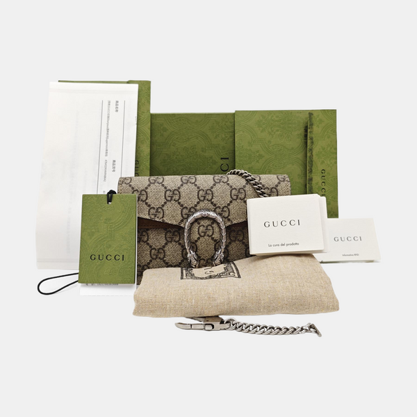 Dionysus Super Mini Monogram Coated Canvas Beige