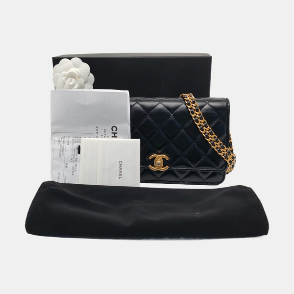 WOC Quilted Lambskin Black