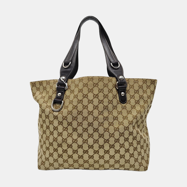 Monogram Canvas Tote Bag Beige