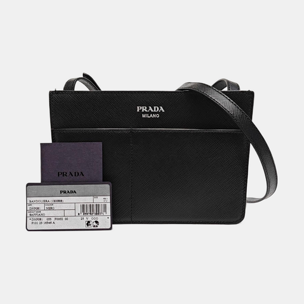 Saffiano Calfskin Shoulder Bag Black
