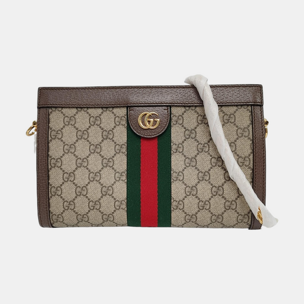 Authenticated pre-owned Ophidia Small Monogram Coated Canvas Beige - Shoulder Bag at Looply