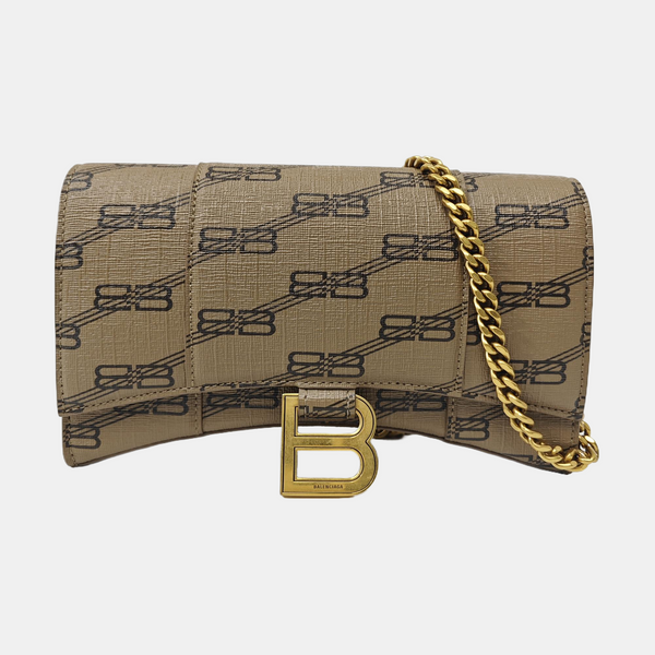 Hourglass Small Coated Canvas Brown