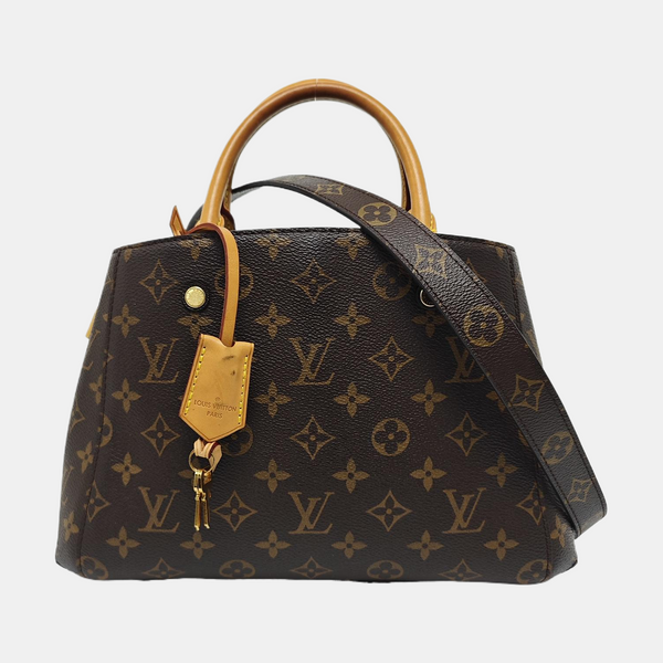MONTAIGNE BB Monogram Coated Canvas Brown
