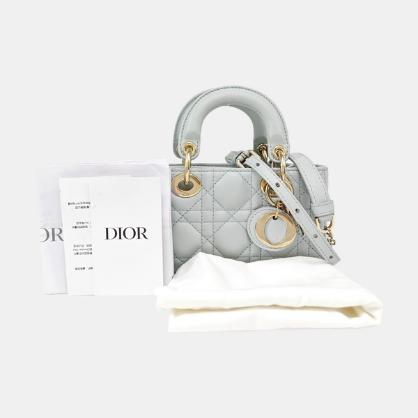 Lady D-Joy Super Mini Cannage Lambskin Blue