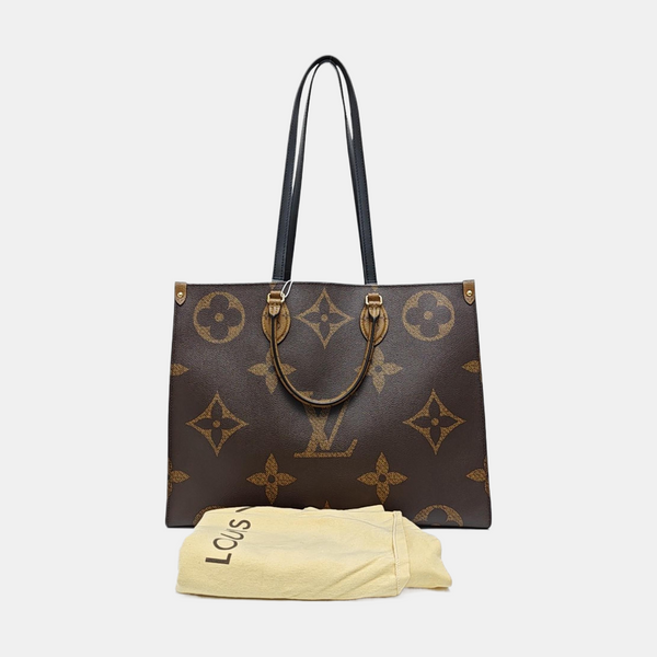 Authenticated pre-owned ONTHEGO GM Monogram Coated Canvas Brown - Tote Bag at Looply