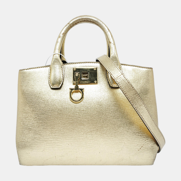 Ferragamo Studio Calfskin Gold