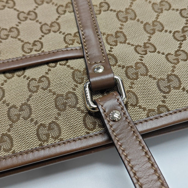 Monogram Canvas Shoulder Bag Brown