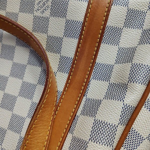 STRESA PM Damier Azur Coated Canvas White