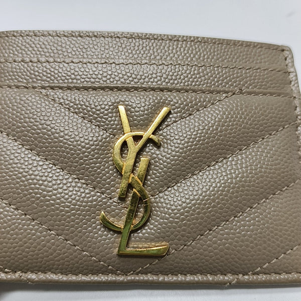 MONOGRAM Chevron Calfskin Beige Card Holder