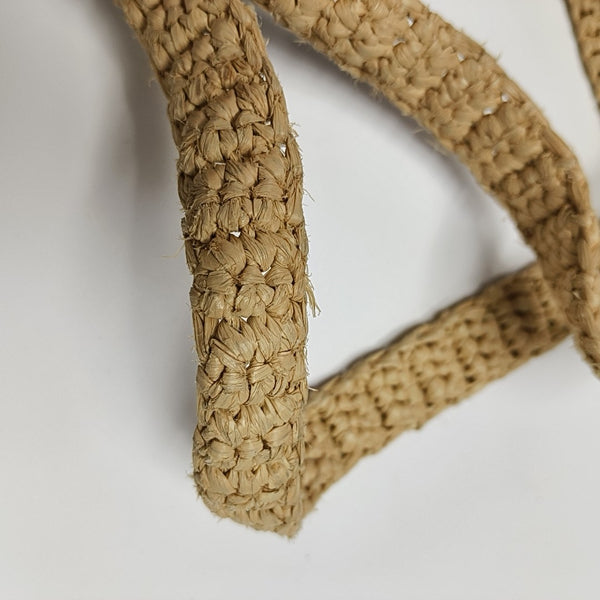 Book Tote Small Straw Beige
