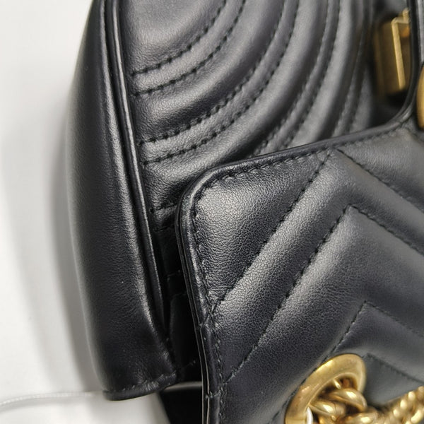 GG Marmont Small Quilted Calfskin Black
