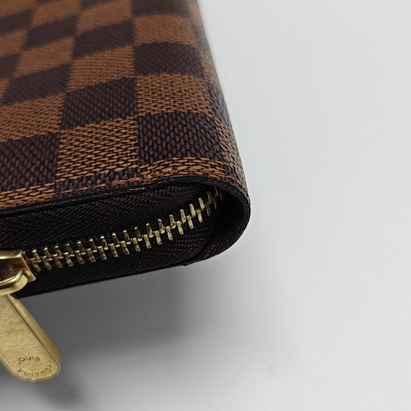 ZIPPY Damier Ebene Coated Canvas Brown Wallet