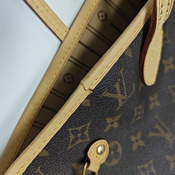 NEVERFULL MM Monogram Coated Canvas Brown