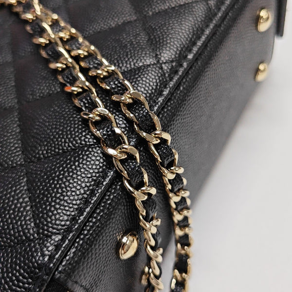 Quilted Grained Calfskin Black