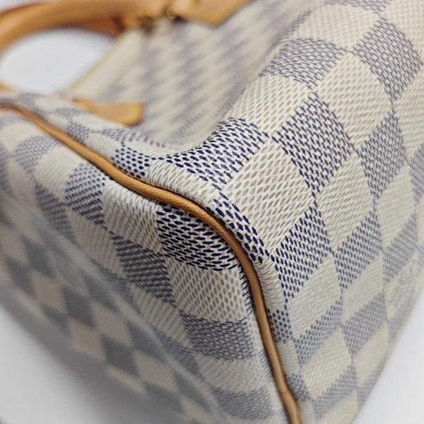 SPEEDY 25 Damier Azur Coated Canvas White