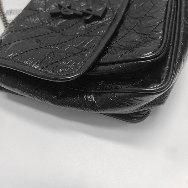 NIKI Small Chevron Calfskin Black