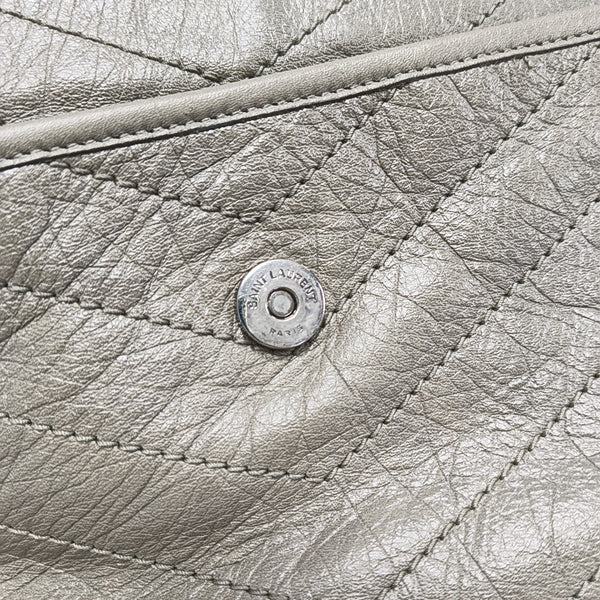 NIKI Medium Chevron Calfskin Green