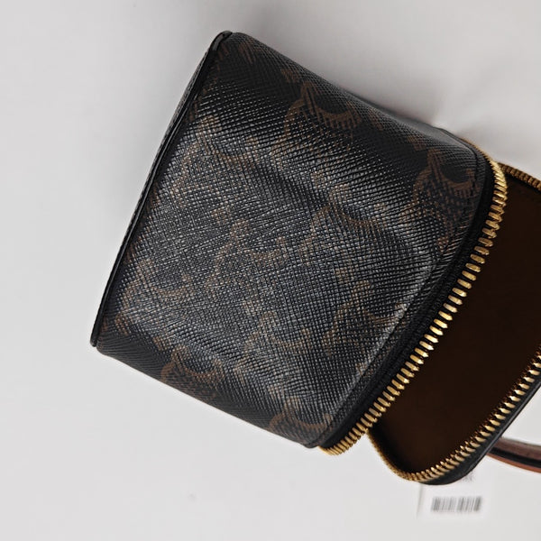 Coated Canvas Shoulder Bag Black
