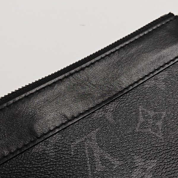 Monogram Coated Canvas Clutch Black