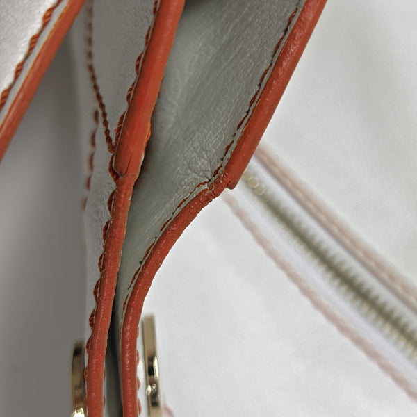 Calfskin Top Handle Bag White